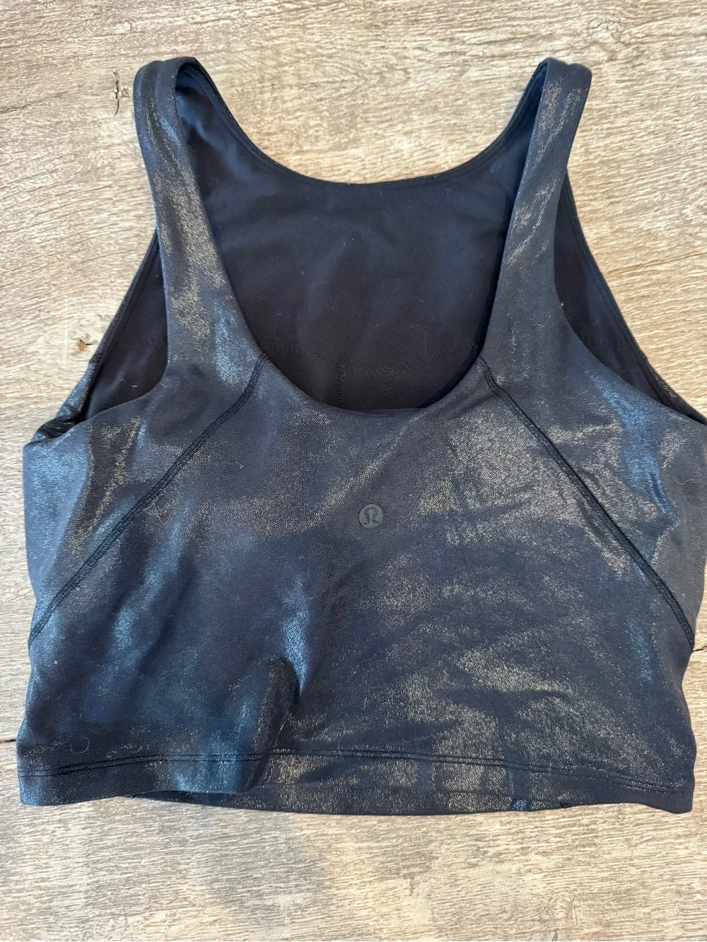 Lululemon high neck Black Shimmery Tank Top - size 6